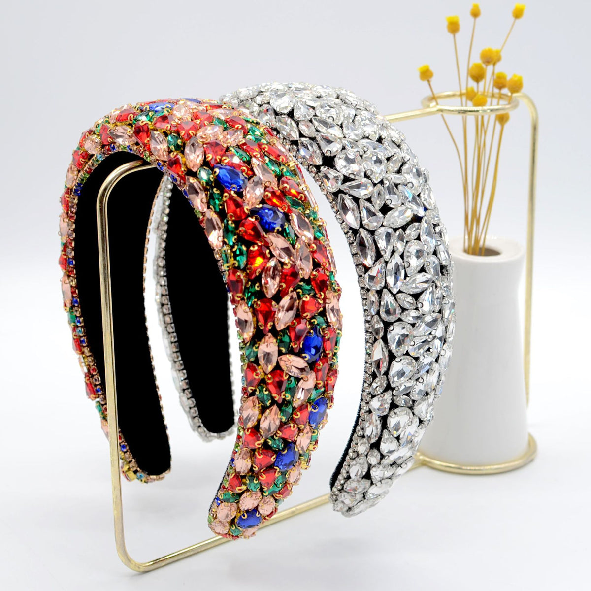 Bandeau large pour femme orné de strass