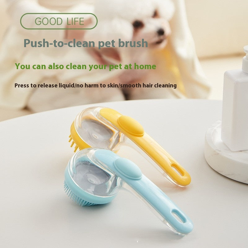 Brosse de bain pour chien avec distributeur de shampoing