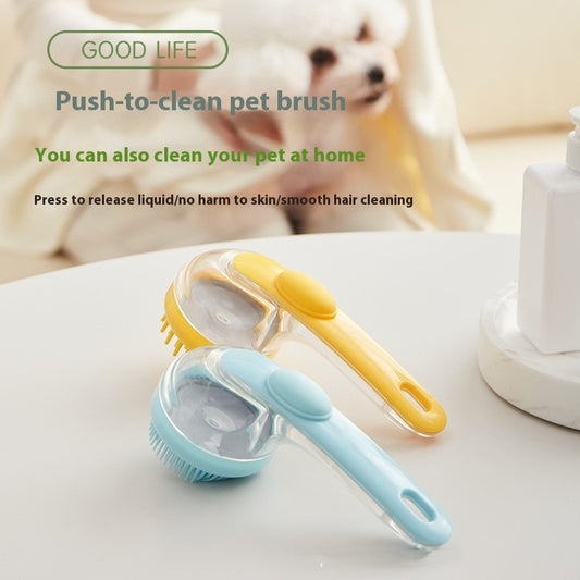 Brosse de bain pour chien avec distributeur de shampoing